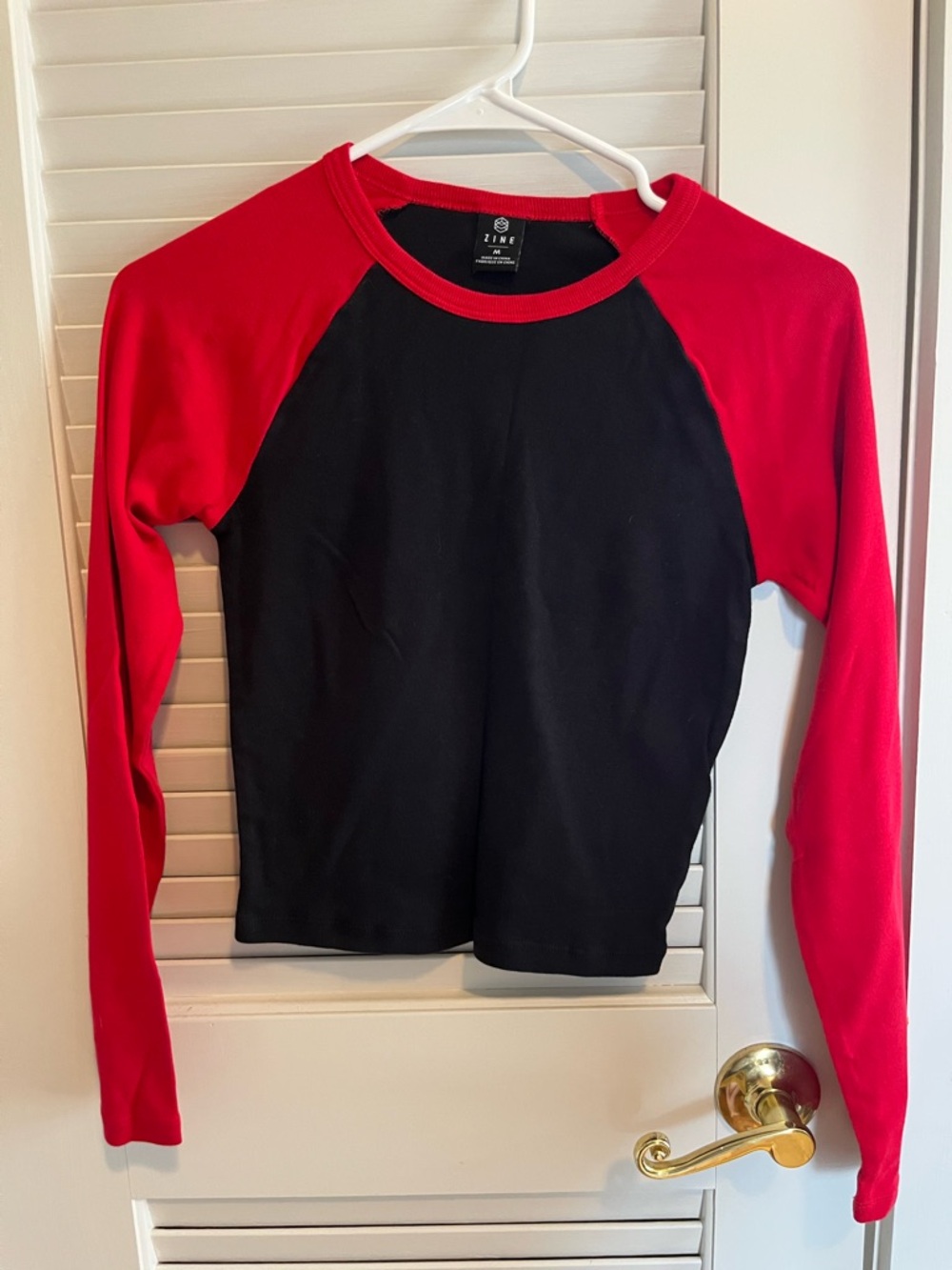 Zine Black Top with Bright Red Trim